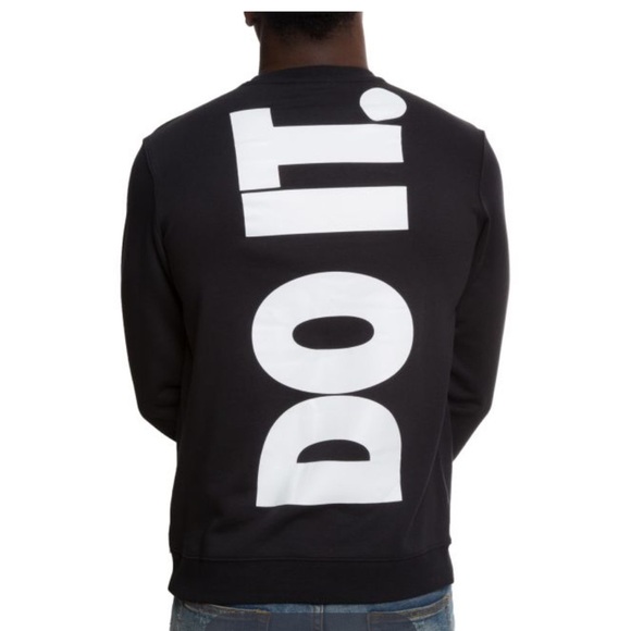 Nike JUST DO IT large logo black pullover crewneck sweatshirt men’s small - Picture 2 of 8